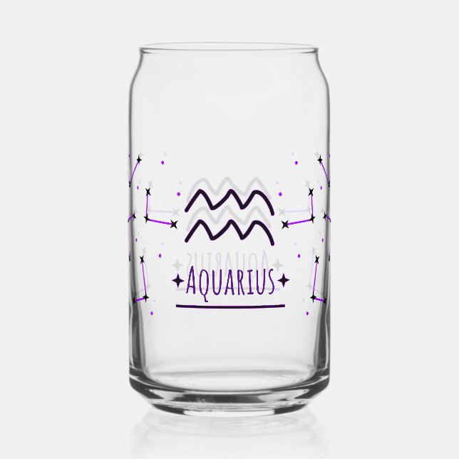 Aquarius Can Glass Aquarius Zodiac Sign Dosenglas (Vorderseite)