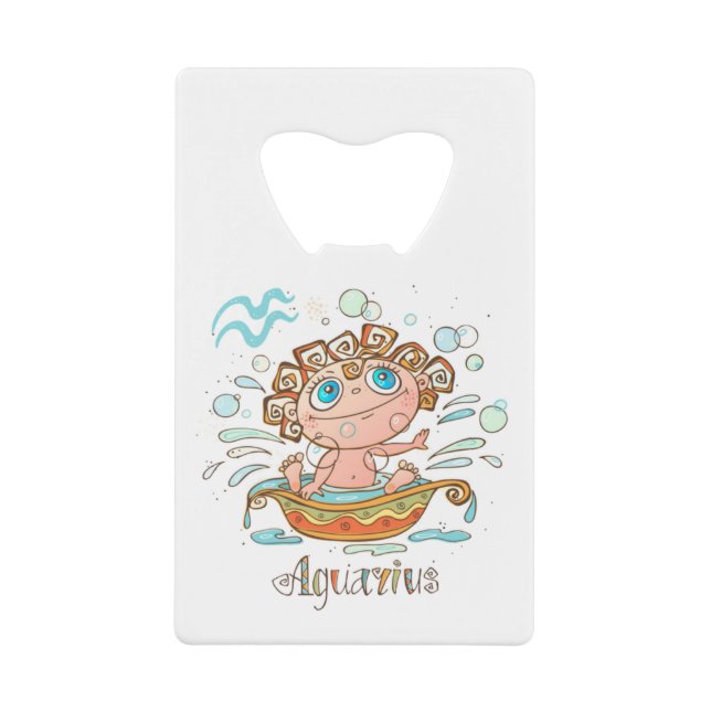 Aquarius Cartoon Baby Geldbeutel Flaschenöffner (Vorderseite)