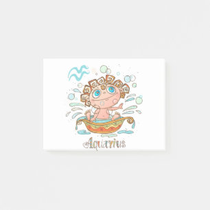 Aquarius Cartoon Baby Post-it Klebezettel