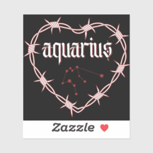 Aquarius Constellation Gothic Barbed Wire Design Aufkleber