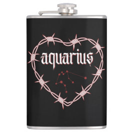 Aquarius Constellation Gothic Dark Celestial Edgy Flachmann
