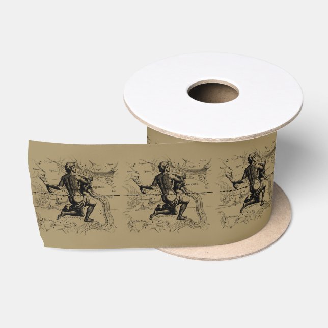 Aquarius Constellation Hevelius 1690 Jan 20 Feb 18 Satinband (Spule)