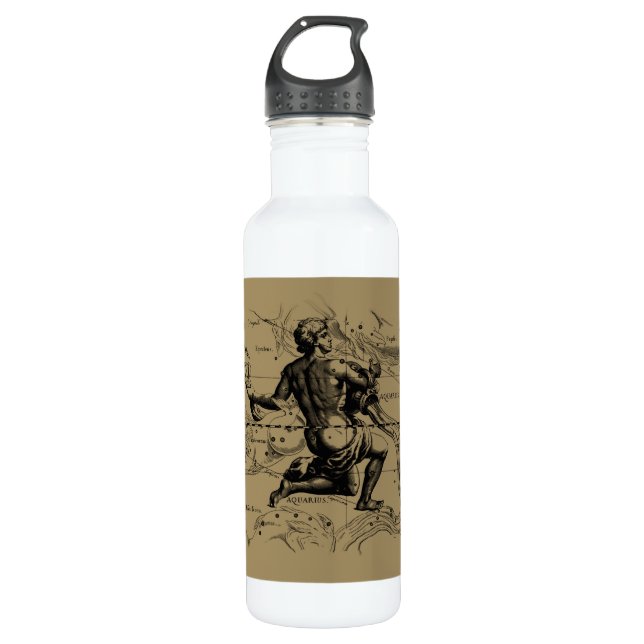 Aquarius Constellation Hevelius 1690 Jan 20 Feb 18 Trinkflasche (Vorderseite)