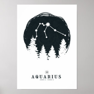 Aquarius Constellation Zodiac Poster