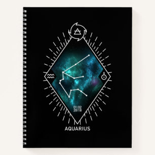 Aquarius Constellation & Zodiac-Symbol Notizbuch
