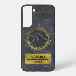 Aquarius Dark Zodiac Astrologie: Schwarz & Gold Samsung Galaxy Hülle