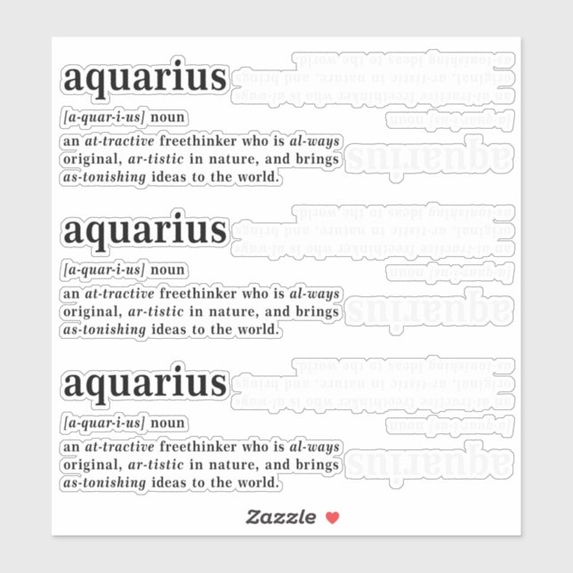 Aquarius Definition Ästhetik Astrologie Geschenk Aufkleber (Blatt)
