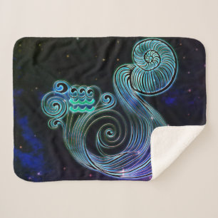 Aquarius der Wasserträger zodiaktische Decke Sherpadecke