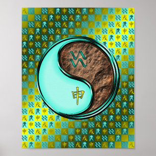 Aquarius & Earth Monkey Poster