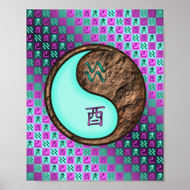 Aquarius & Earth Rooster Poster (Vorne)