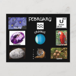 Aquarius february Birth Monat Postkarte