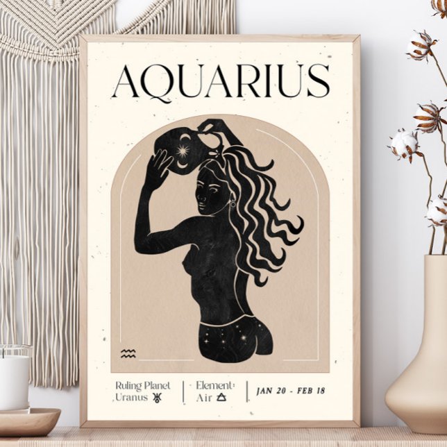 Aquarius Feminine Zodiac Poster (Von Creator hochgeladen)