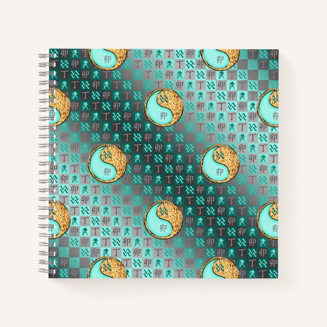 Aquarius & Fire Rabbit Notizbuch (Vorderseite)