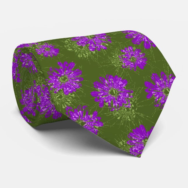 Aquarius Floral Vintag zweiseitig Krawatte (Gerollt)