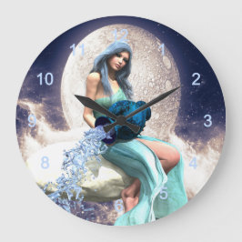 Aquarius - Frauen gießen Wasser aus einem Jug Große Wanduhr