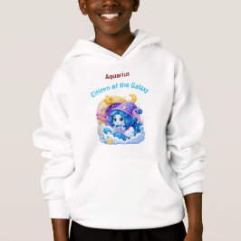 Aquarius Galaxy Citizen Zodiac Kids Hoodie Pullove