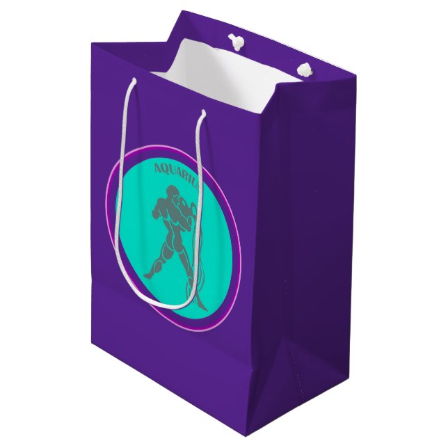 Aquarius-Geschenktasche Mittlere Geschenktüte (Vorderseite Schrägansicht)