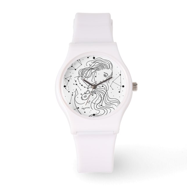 Aquarius Girl Zodiac Sign Armbanduhr (Vorderseite)