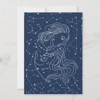 Aquarius Girl Zodiac Sign Einladung