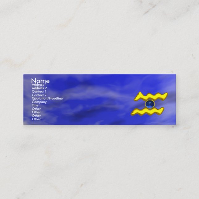 AQUARIUS GOLD JEWEL, blau, gelb Mini Visitenkarte (Vorderseite)
