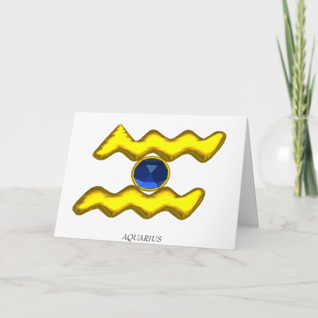 AQUARIUS / GOLD ZODIAC BIRTHDAY JEWEL KARTE (Vorderseite)