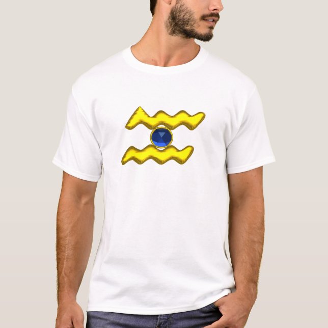 AQUARIUS / GOLD ZODIAC BIRTHDAY JEWEL T-Shirt (Vorderseite)