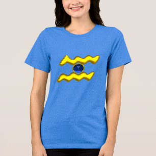 AQUARIUS / GOLD ZODIAC BIRTHDAY JEWEL Tri-Blend SHIRT