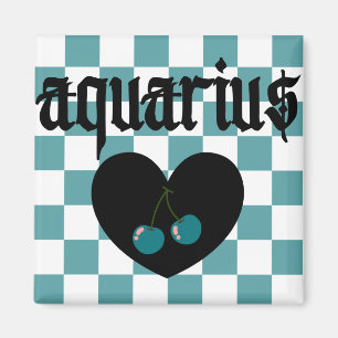 Aquarius Gothic Ästhetik Karierte Kirschen Kunst Magnet