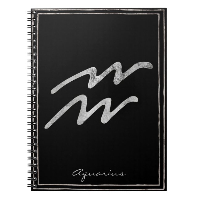 Aquarius Hammersilber stilisierte Astrologie-Symbo Notizblock (Vorderseite)