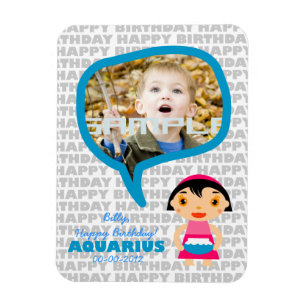 Aquarius Happy Birthday Keepake für Kinder Magnet