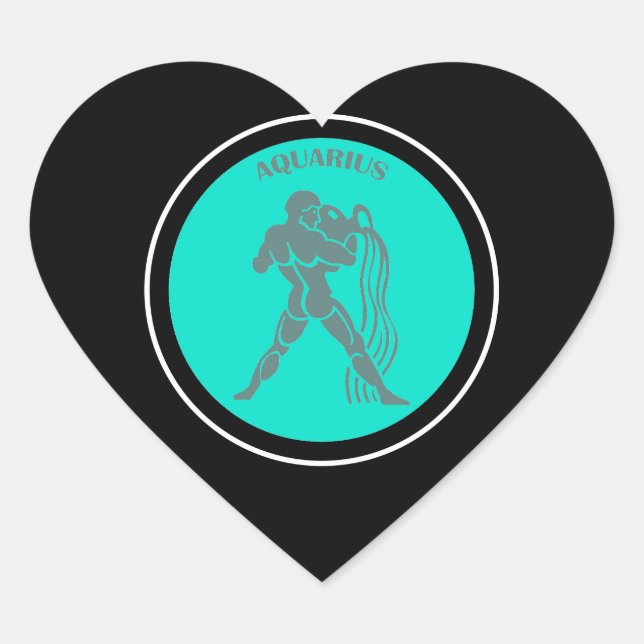 Aquarius Heart Sticker (Vorderseite)
