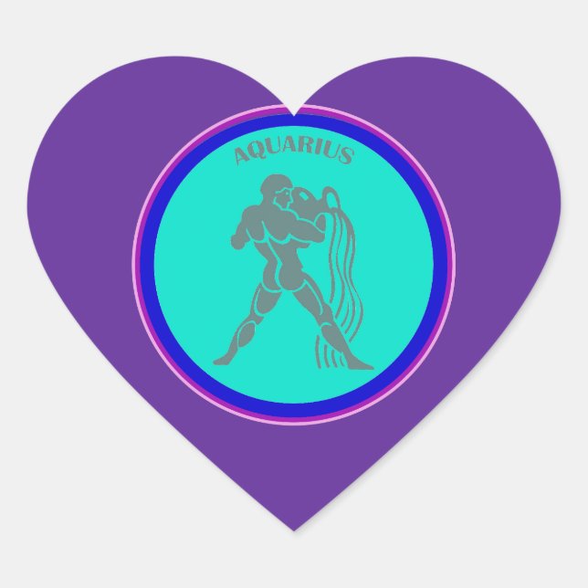 Aquarius Heart Sticker (Vorderseite)