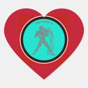 Aquarius Heart Sticker