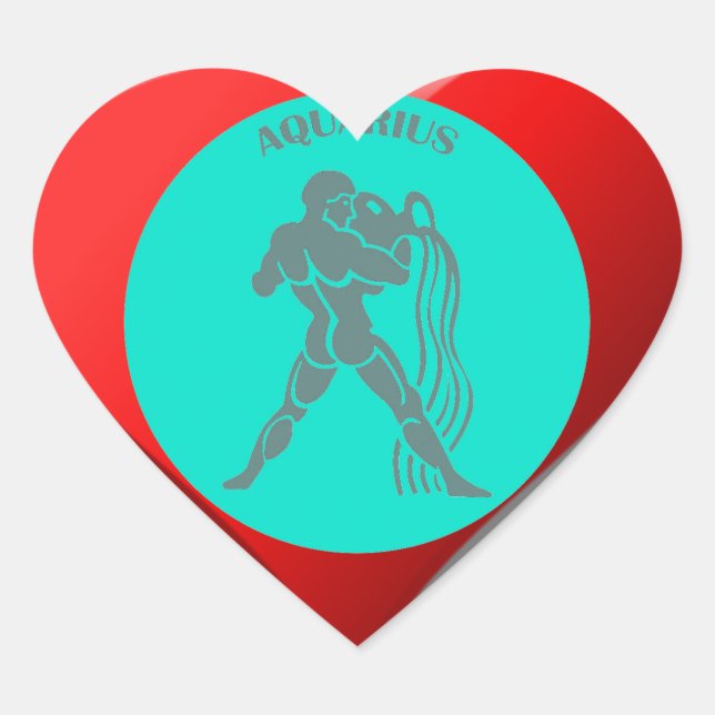 Aquarius Heart Sticker (Vorderseite)