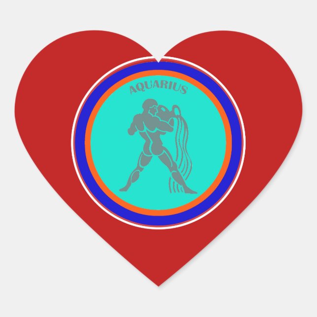Aquarius Heart Sticker (Vorderseite)