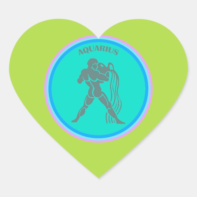 Aquarius Heart Sticker (Vorderseite)