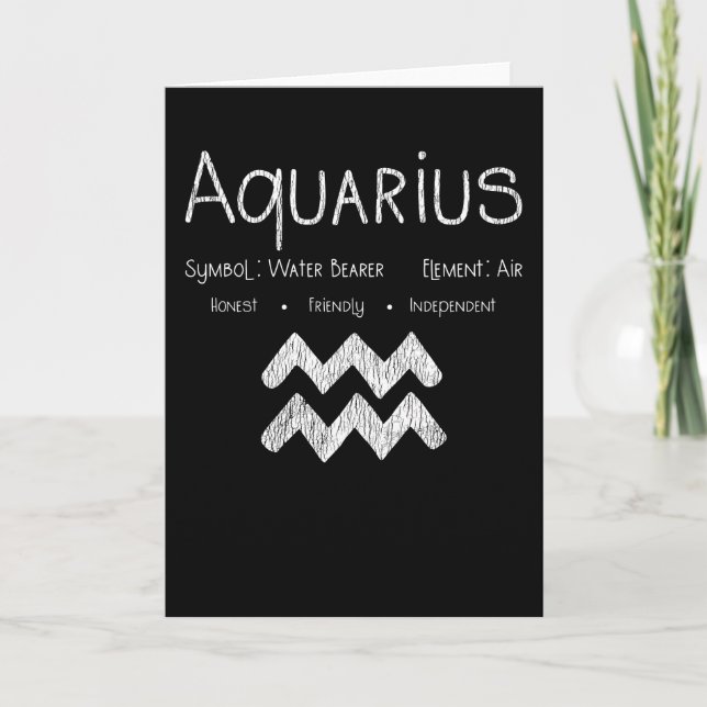 Aquarius Horoskop Astrologie Star Geburt Karte (Vorderseite)