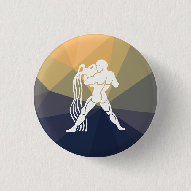 Aquarius-Horoskop-Schild Button (Vorderseite)