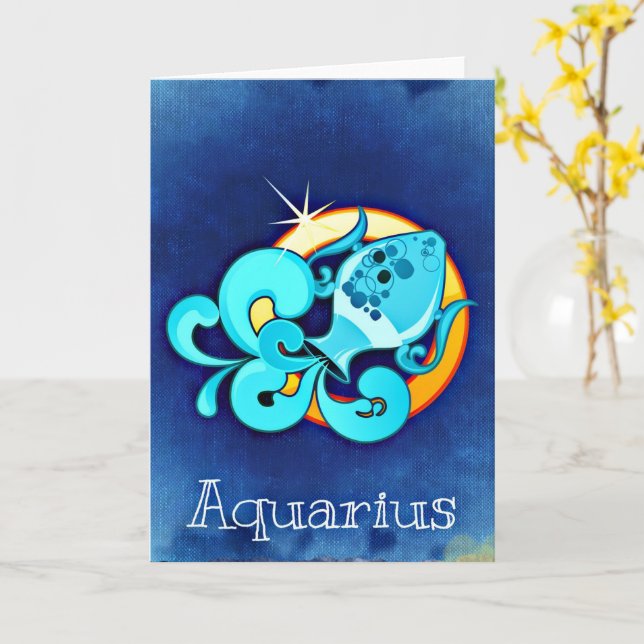 Aquarius Karte (Gelbe Blume)