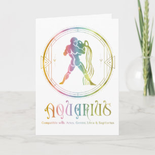 Aquarius-Kompatibilität Geburtstagskarte Karte