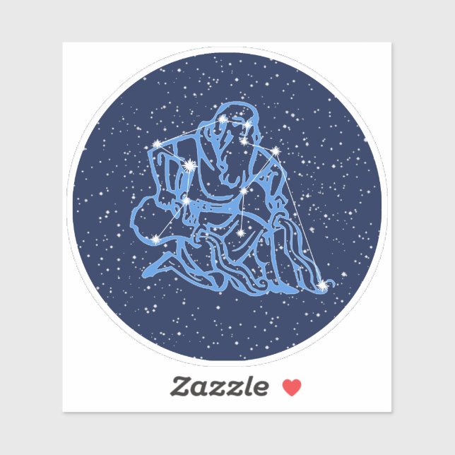 Aquarius Konstellation und Sternzeichen mit Sterne Aufkleber (Blatt)