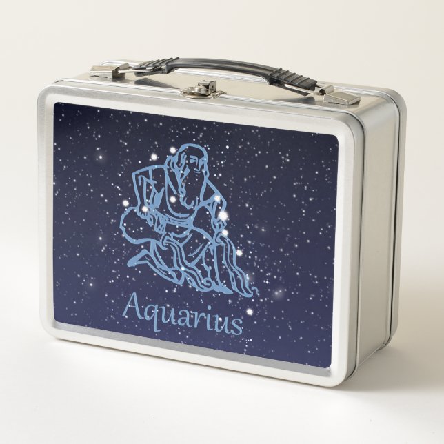 Aquarius Konstellation und Sternzeichen mit Sterne Metall Brotdose (Vorderseite)