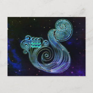 aquarius le porte-eau zodiac carte postale