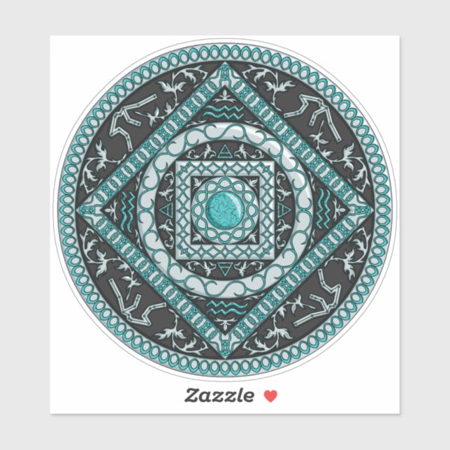 Aquarius Mandala Contour Sticker (Blatt)