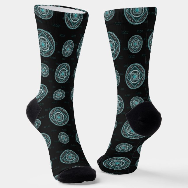 Aquarius Mandala Socken (Gewinkelt)