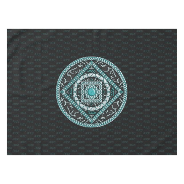 Aquarius Mandala Tablecloth Tischdecke (Vorderseite (Horizontal))