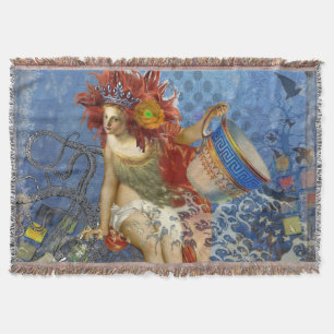 Aquarius Meerjungfrau Gothic Blau Kunst Decke
