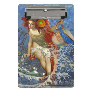 Aquarius Meerjungfrau Gothic Blau Kunst Mini Klemmbrett