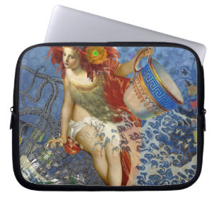 Aquarius Meerjungfrau Gothic Blaue Kunst Laptopschutzhülle