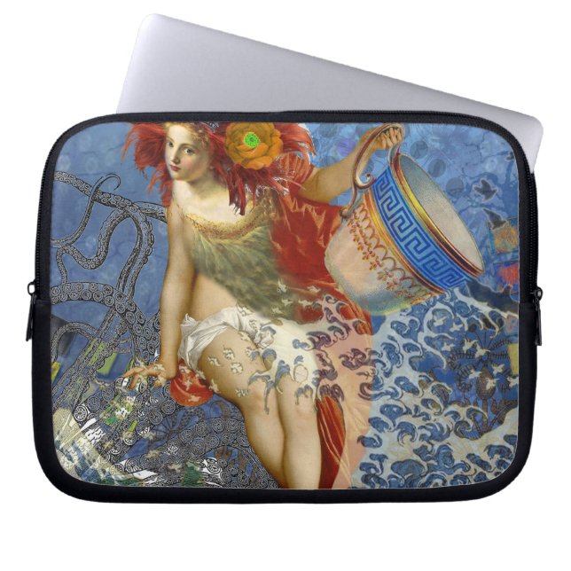 Aquarius Mermaid Gothic Blue Art Laptopschutzhülle (Vorderseite)